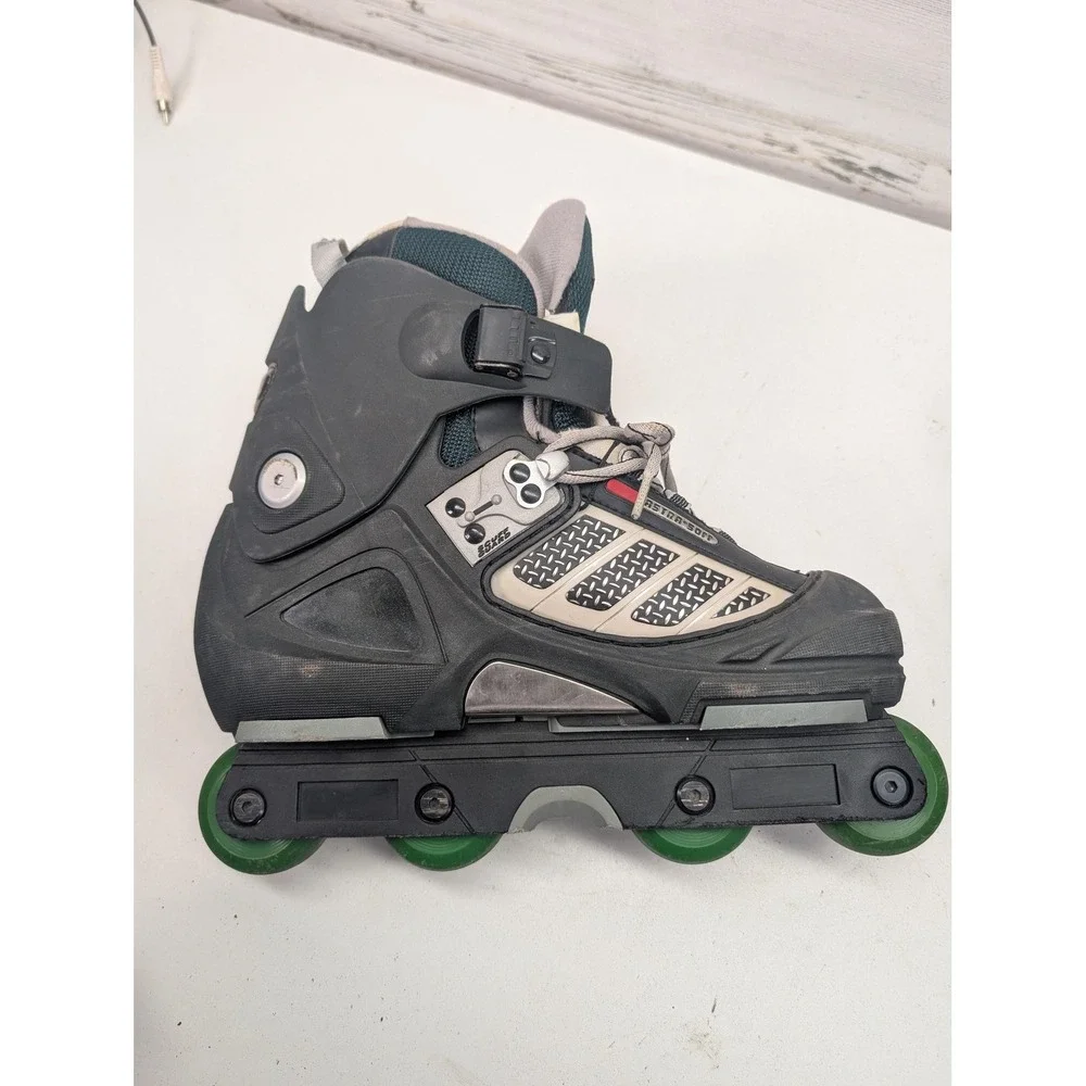 CORR ATA-700 Inline Skates Adult Rollerblades ABEC-5 Quick-Skid Green Wheels sz7